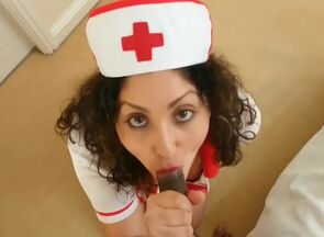 Brit Nurse collects indian spooge sample